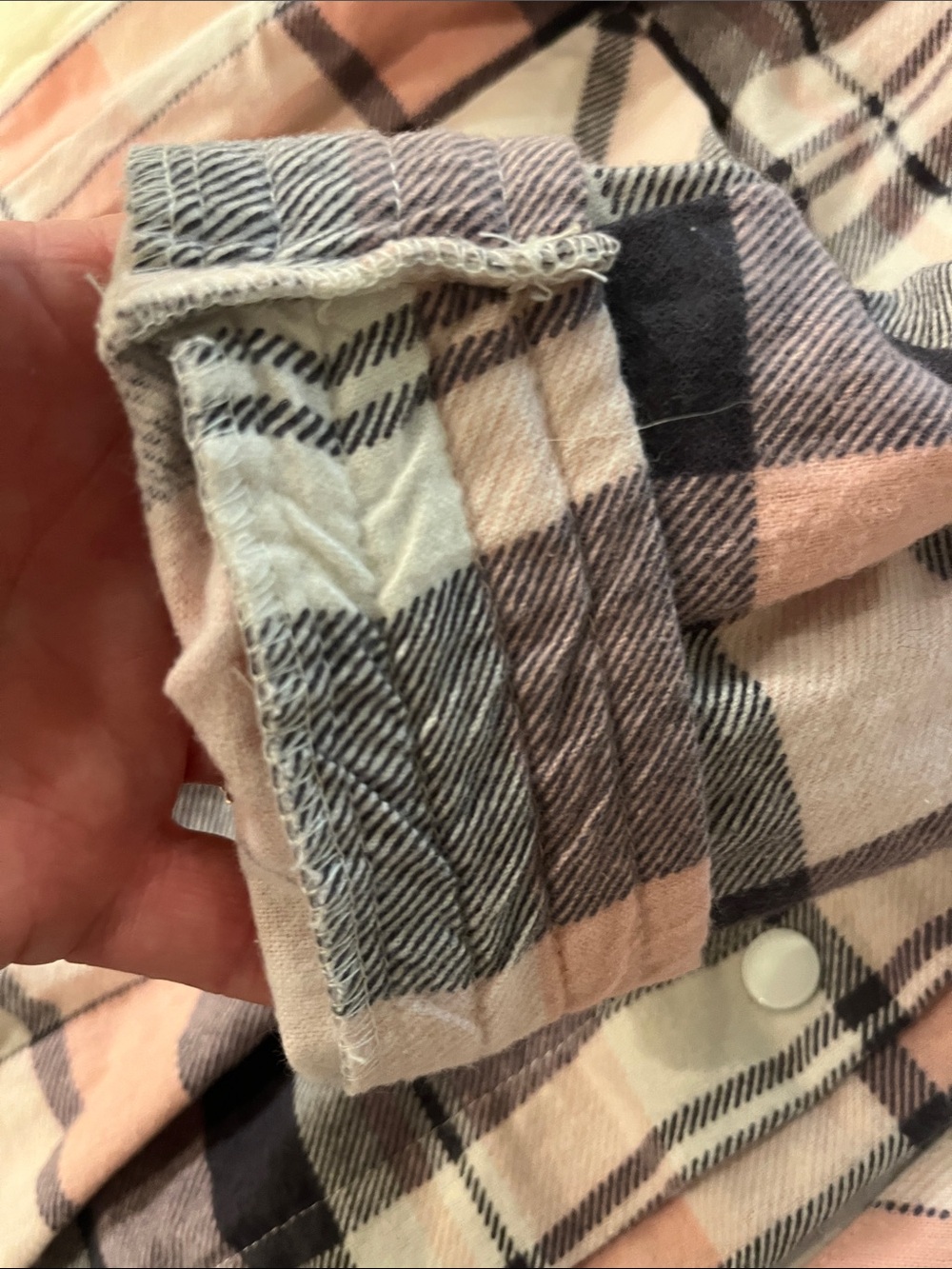 Women's 100% Cotton Flannel Nightgown in Pink & Gray - Picture 9 of 11